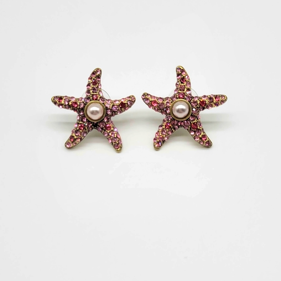 Heidi Daus Pink Tourmaline Swarovski Crystal Starfish Earrings and Necklace Set - Picture 7 of 10